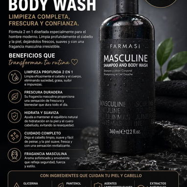 SHAMPOO Y BODY WASH MASCULINE 360ml🖤🖤 - 3/3