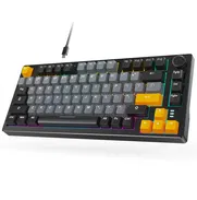 Teclado mecánico para juegos ARZOPA 75% con cable, retroiluminación arcoíris, 81 teclas con montaje en junta - Img 50952164