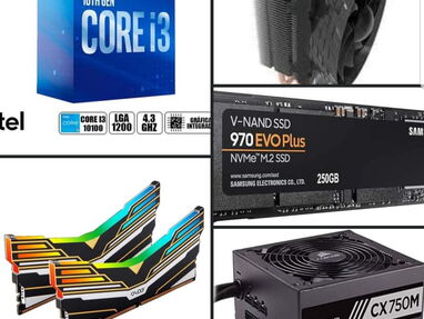 GANGAAA Micro de 10ma GENERACIÓN,  DISIPADOR,  RAM DDR4 RGB , ULTRA M2 Y FUENTE CORSAIR CX750M - Img main-image