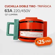 CUCHILLA DOBLE TIRO - TRIFÁSICA 63A 220/450V Q7-LUMINA - Img 54879560