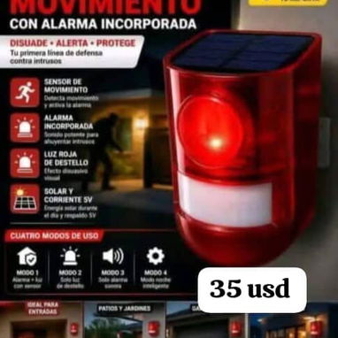 Alarmas . Sensor de movimiento ,carga x panel solar, ideales para proteger los panales, garaje, accesos ,patios,casa,etc - 2/9