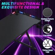 Mesa de escritorio gaming de 47  pulgadas con luces LED - Img 54145701