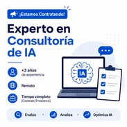Experto en Consultoría de IA | +3 años | Tiempo completo (Contrato/Freelance) | Remoto (Europa, Norteamérica, Latinoamér - Img 56892668