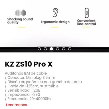 KZ ZS10 Pro X Audífonos IEM de cable - Img 124626599