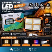 Lámpara de luz LED Portátil  Recargable y con Panel Solar incorporado. - Img 57835187
