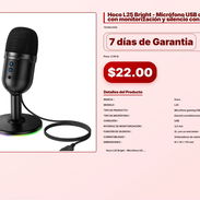 Hoco L25 Bright - Micrófono USB de escritorio con monitorización y silencio con un clic . - Img 57102362