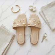 Sandalia Casual SheIn Beige con Apliques Marinos - Img 56976997