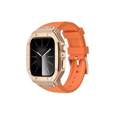 Manilla exclusiva para Apple Watch 44mm (Protector metálico y Correa de silicona) Súper Calidad!! - Img 93543579