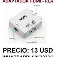 TENEMOS ADAPTADOR HDMI A RCA. CONVIERTE TU TELEVISOR CULON EN HDMI. - Img 51319555