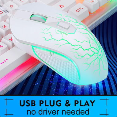 (X) MageGee K1 Combo Gamer Teclado RGB Retroiluminado + Mouse Gaming USB 104 Teclas para PC y Laptop - Img 126472021