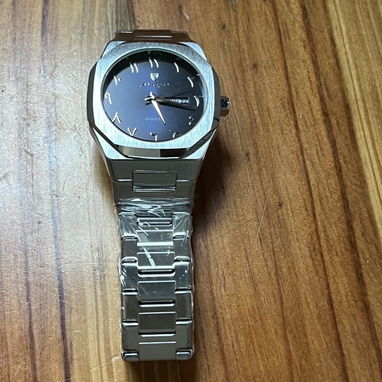 🚨Oferta 🚨Reloj plateado,para hombre , numeros arabicos, centro azul. Reloj de cuarzo. - Img 122122537