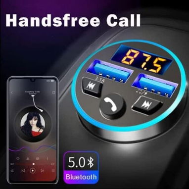 🚗 Cargador Bluetooth 5.0 para Auto 🔊 FM Transmisor Dual USB ⚡ Carga Rápida y Música HD - Img 121228265