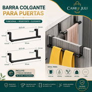 Set de 2 barras colgantes para puertas en color negro (23 cm / 9 pulgadas). - Img 56907872