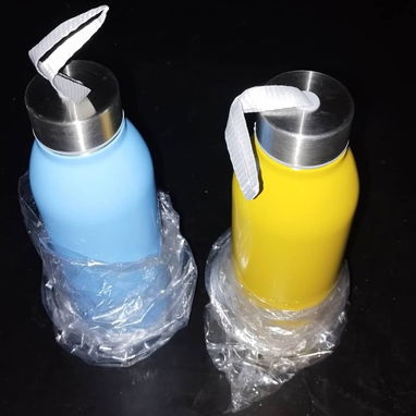Botella de acero inoxidable, termos para liquidos, 350 ml, colores: AMARRILLO - Img 118955308