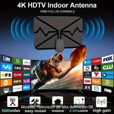 Antena de TV portátil 4K 1080P HD modelo 2026 con interruptor inteligente incorporado - Img 122199880