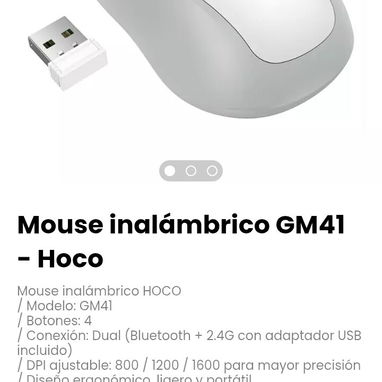 Mouse inalámbrico HOCO. Modelo: GM41 - Img 121859277