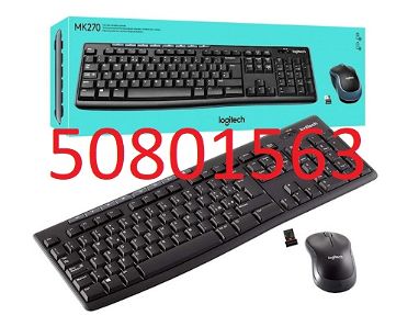 Juego de teclado y ratón LOGITECH MK270 (inalambrico), color negro, NUEVO en caja - Img main-image-45494997