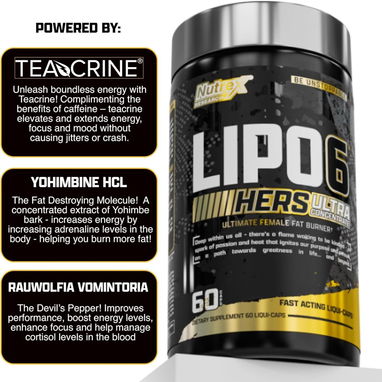 Lipo-6 Black Hers Ultra Concentrado (Nutrex) 60Cap - 30serv - 4/5