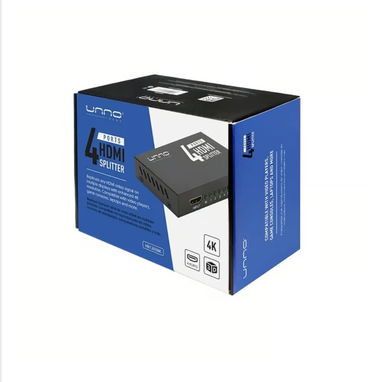 Splitter Unno Tekno HDMI 4K 30Hz 4 Puertos Deep Color 48-Bit Dolby DTS Extensor Señal Plug & Play Con Adaptador - Img 112246016