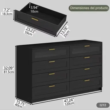 Cómoda 8 gavetas color ⚫️⚪️ - 2/2