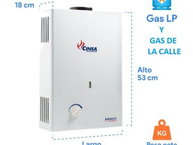 Calentador de Gas Instantáneo NUEVO - Marca Cinsa Cin-06 - MOVIL 53196146 - TONY - Img main-image