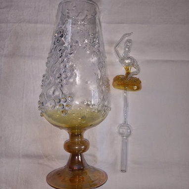Copa de cristal soplado con bailarina Vintage Siglo pasado - Img 120410007