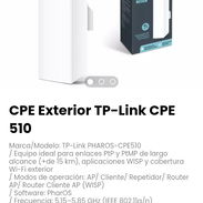 CPE Exterior TP-Link CPE 510. Software: PharOS - Img 56683572