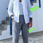 Ropa de Lino para Hombre Pantalón y Camisa Moda Italiana Ropa Blanca 52465450 - Img 44194653