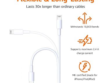Cable USB A a Lightning de 3 pies, paquete de 3 cables de carga rápida para iPhone con certificación MFi de Apple, para - Img 68110811