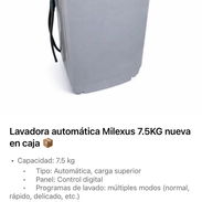 Lavadora automática Milexus 7.5 kg NUEVA EN CAJA - Img 54687766