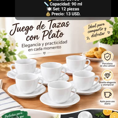 Juegos de tazas y jarras para café, varios modelos. - 2/9