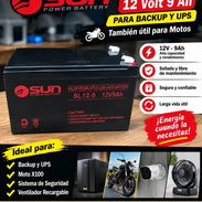 Batería 12V 9Ah Marca Sun para Backup, UPS, Moto - Img 57940687
