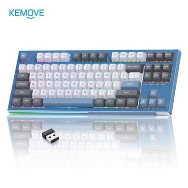 📫.KEMOVE Teclado mecánico inalámbrico K87 TKL para juegos, intercambiable en caliente, retroiluminación RGB Programable - Img 123313036