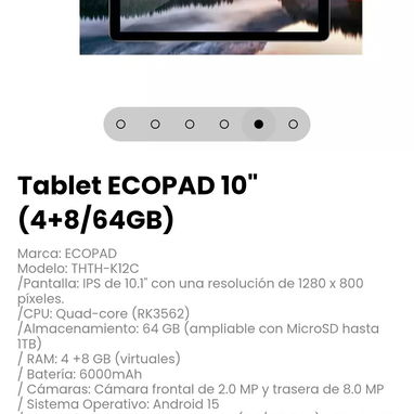 Tablet ECOPAD 10" (4+8/64GB) Marca: ECOPAD - 5/6