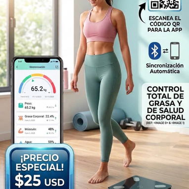 Báscula ó pesa corporal con conexión Bluetooth al celular - 2/2