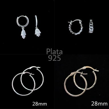 Aretes de plata sencilla - 8/10