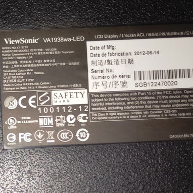 Monitor Viewsonic 19" VGA con sus cables 58278775 - 3/3