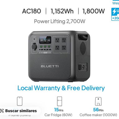 700 USD AC 180. BLUETTI. 1152 WATTS 52927230. La lisa. - Img 123680556