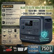 Estación de energía portátil BLUETTI Elite 100 V2 (Bio- Based) + Cable Solar + Lámpara solar con sensor de movimiento - Img 54897943