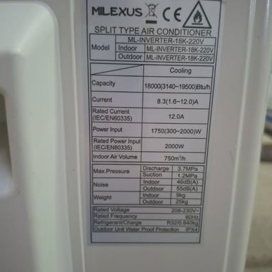 *Split Milexus Inverter 1.5 toneladas* - 3/4