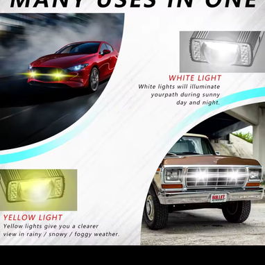 Proyectores q tiran duro y varios colores. Luz blanca, amarilla, azul y rojo, estrobo FBI. calidad. Para moto y carro. T - 2/6