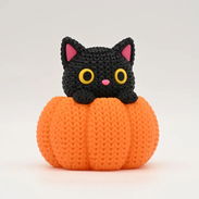 Figura de Gato Tejido en Calabaza - Halloween - Img 58018706