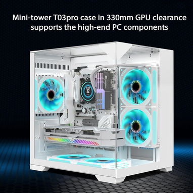 (X) GOPIE T03 – Chasis Gaming Mini Tower | Micro-ATX / Mini-ITX | Vidrio Templado Panorámico - Img 126475457