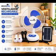 Ventilador Recargable con Linterna y panel - Img 55973828