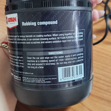 58296067  🔥🚗 ¡RUBBING COMPOUND GETSUN – CORTE PESADO! 🔥 💰 PRECIO: 9 USD - 3/4