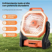 50usd Odoland Ventilador de camping recargable, ventiladores de batería de 20000 mAh con linterna LED para tienda de cam - Img 57000782