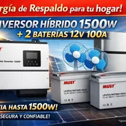 Combo MUST: Inversor Hidrido 1,5Kw (real) + 2 baterías 12v 100A - Img 55958761