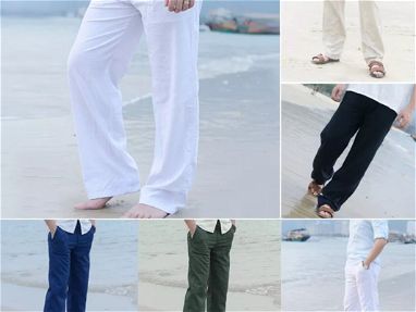Pantalones amplios y frescos en algodón y lino / pares de medias - Img 66891880