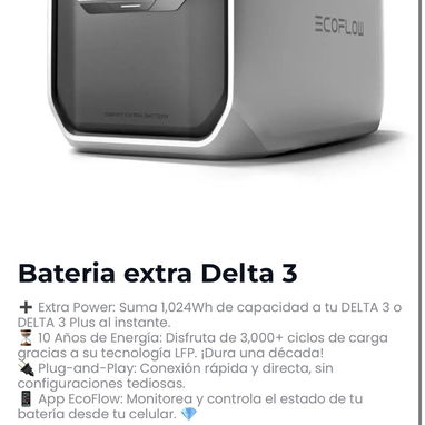 Batería extra Ecoflow delta 3 - Img 125894206