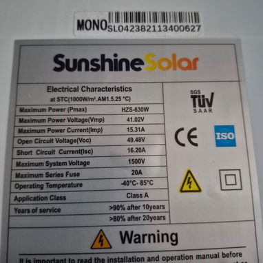Paneles solares a 250 usd 630w - 3/4